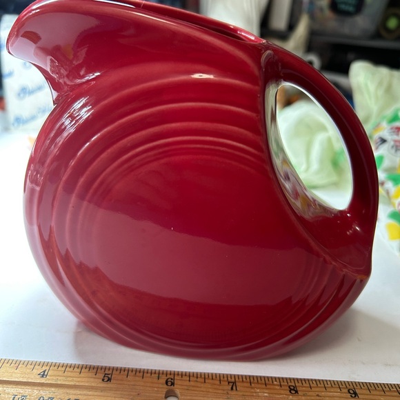 Red Fiestaware Scarlet Disc Ceramic Pitcher - Main Image